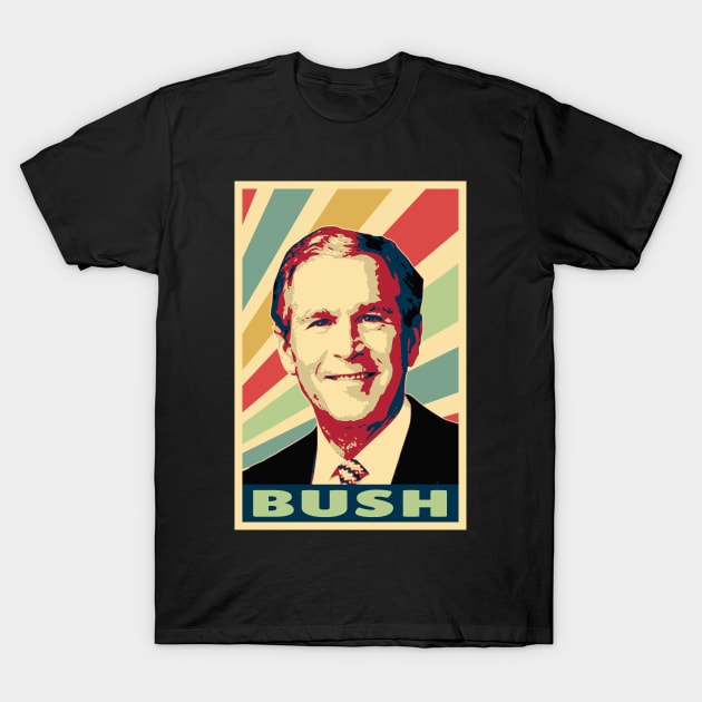 George W. Bush Vintage Colors T-Shirt by Nerd_art